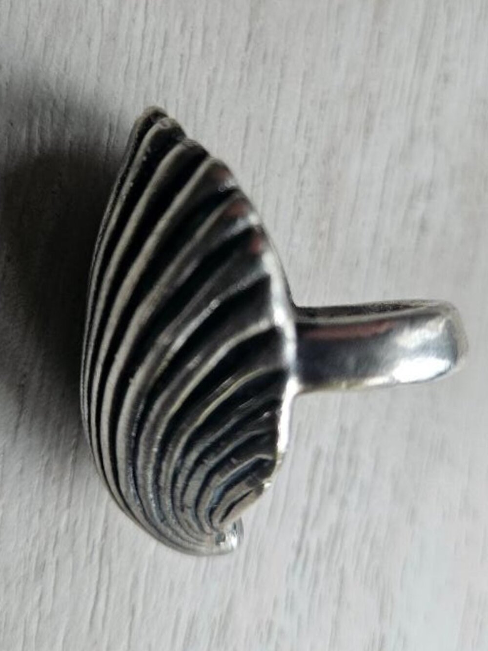 Statement Shell Silver Ring - Picture 3 of 11